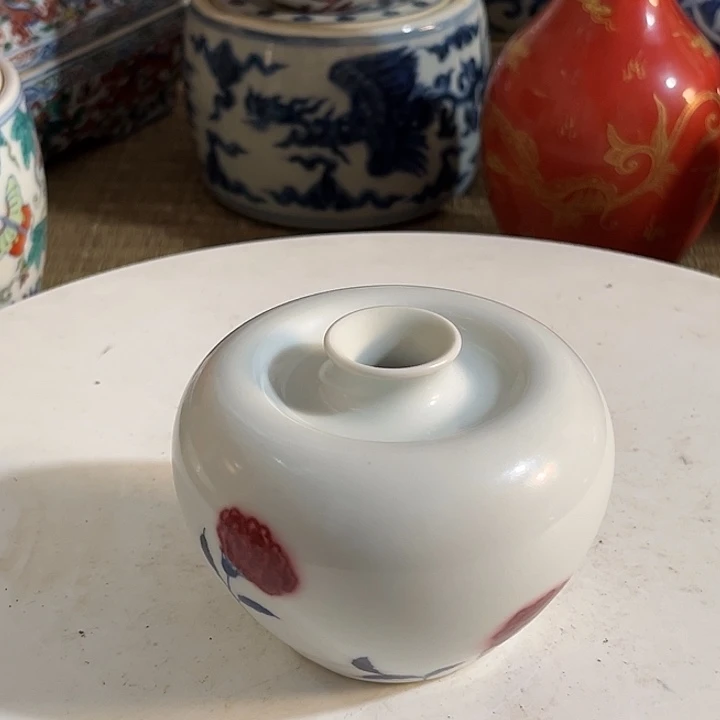 摆件用****4青花釉里红苹果尊