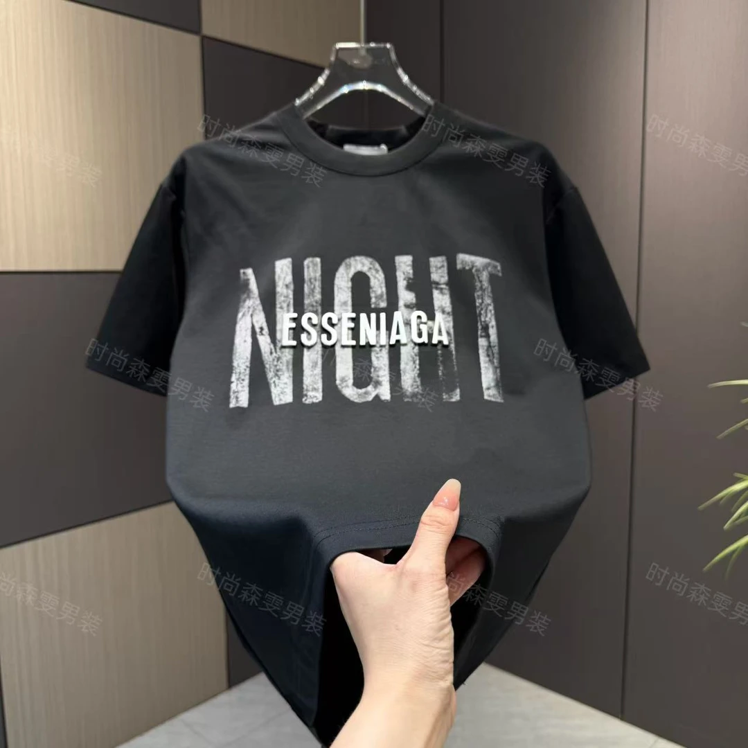 夏季男士休闲宽松潮流帅气大字母短袖T恤72127