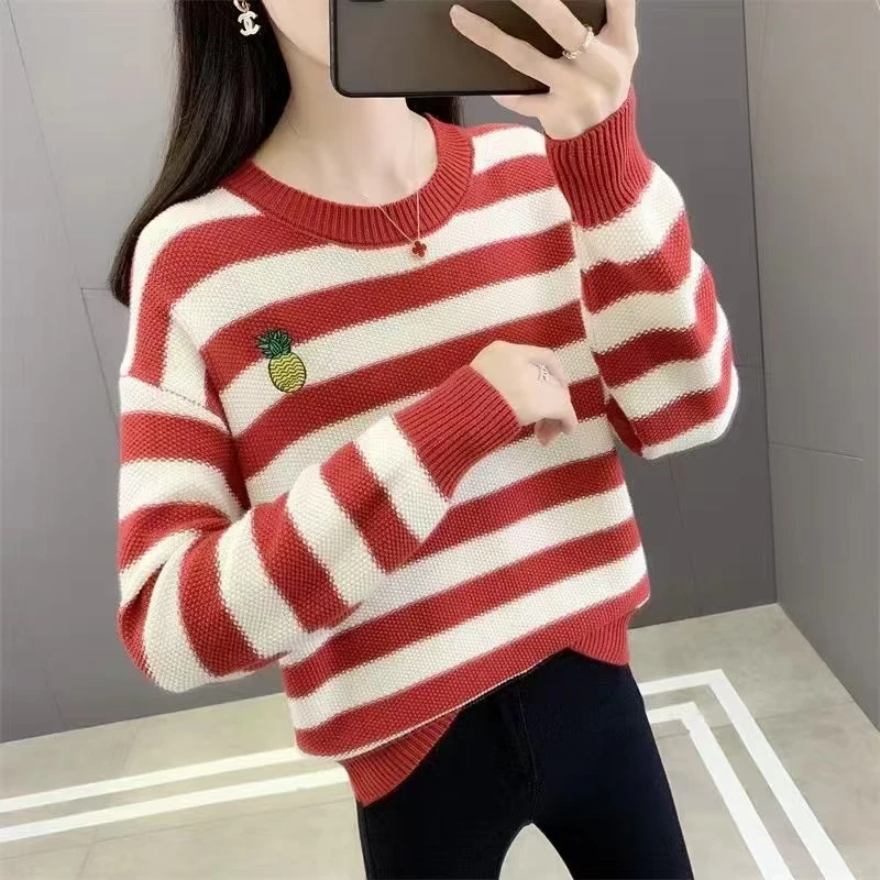 0722菠萝条纹圆领长袖（剪标款）