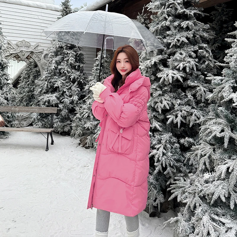 多巴胺棉服女2025冬季新款连帽加厚韩版宽松中长款棉衣棉袄外套