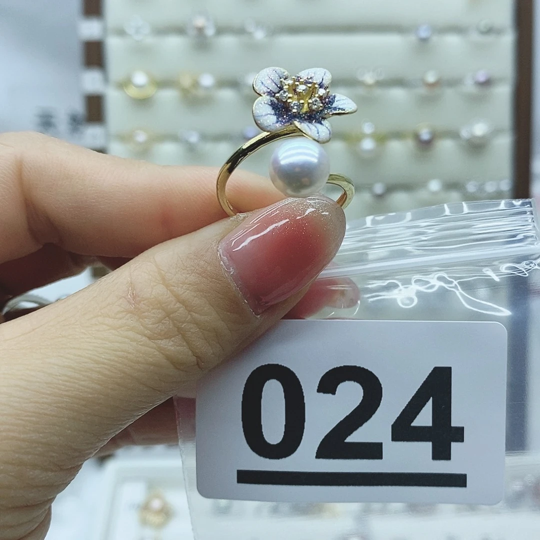 淡水珍珠戒指银S925镶嵌～****?024