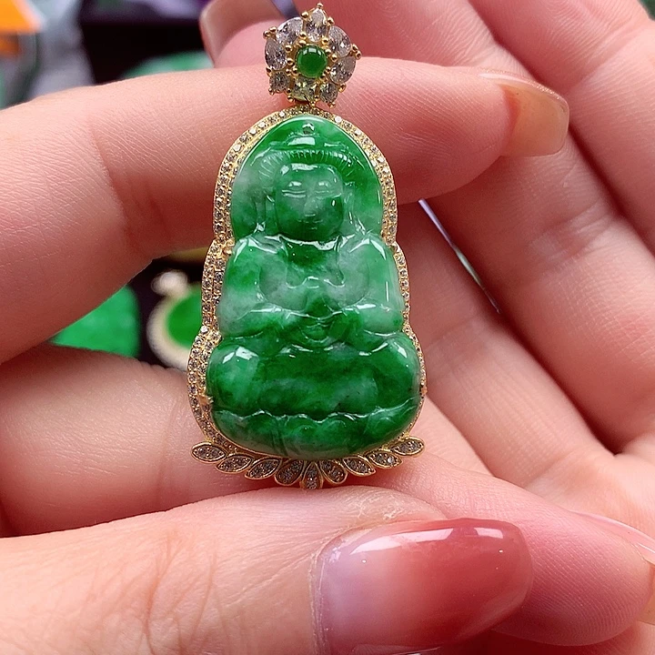 翡翠银S925镶嵌颈饰翡翠