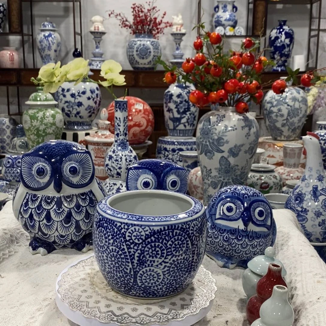 【闪购商品】摆件陶瓷花缸摆件……