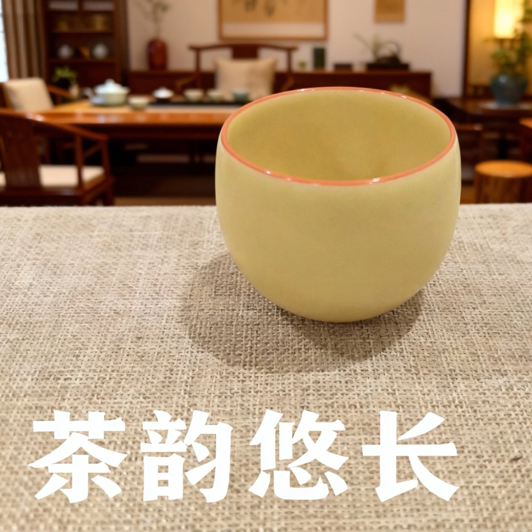 汝瓷开片龙蛋杯小号高档家用茶杯陶瓷圆润主人杯茶杯手工