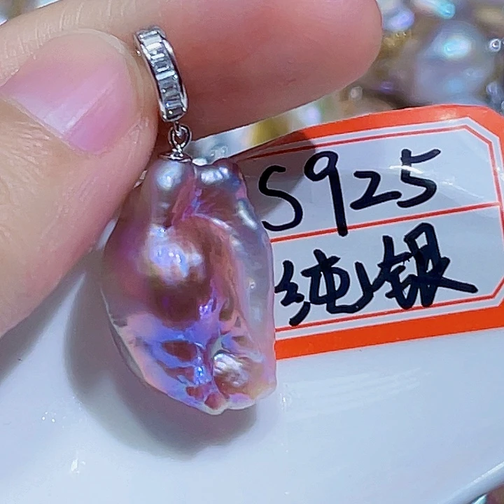 淡水珍珠银S925镶嵌颈饰