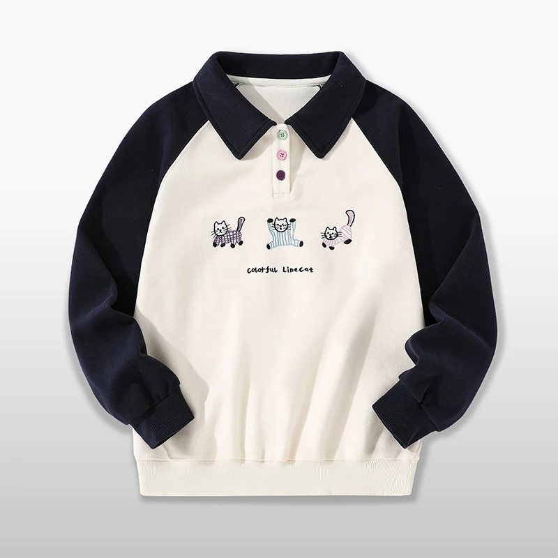 女大童卫衣春秋款2025新款青少年学院风上衣POLO衫洋气时髦秋潮