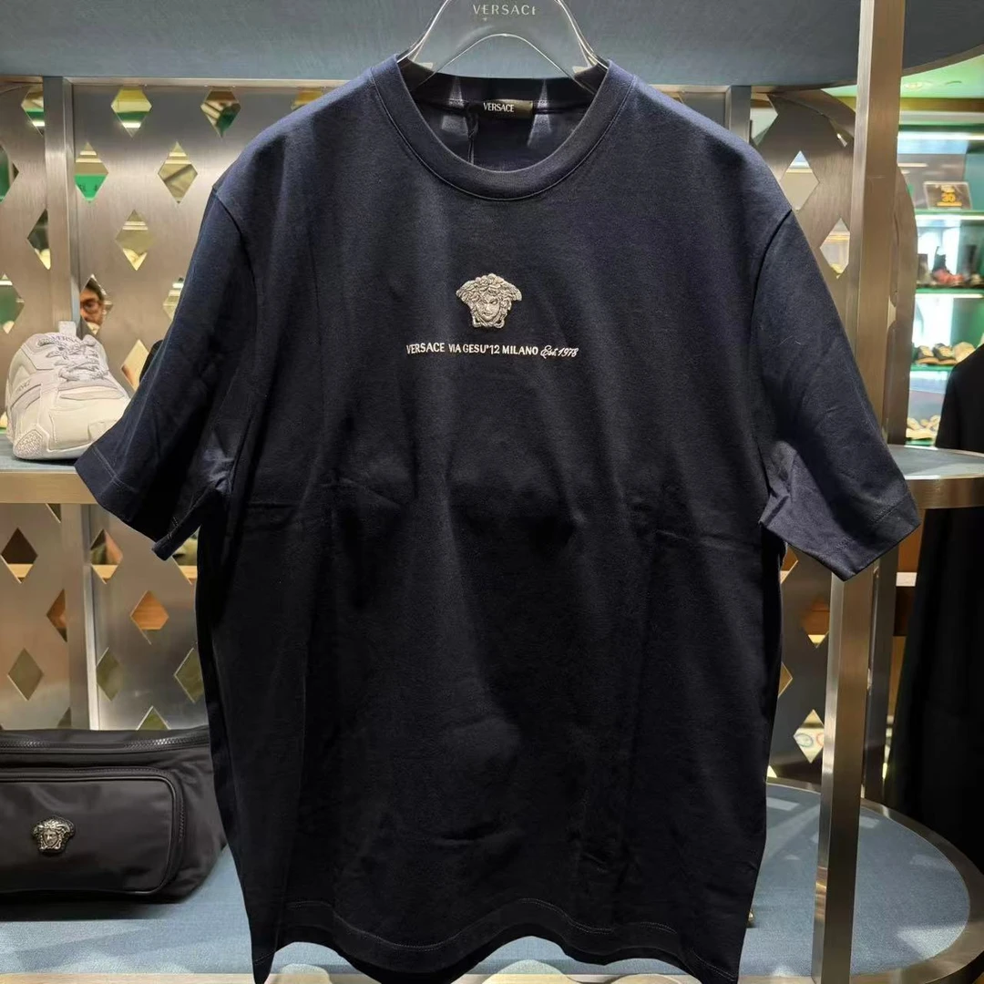 未使用 VERSACE/范思哲 男士Medusa Milano刺绣T恤vip5折