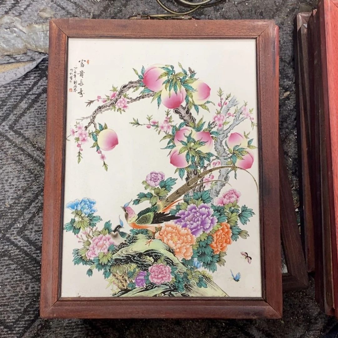 瓷片37*28 景德镇瓷板画柴窑烧制