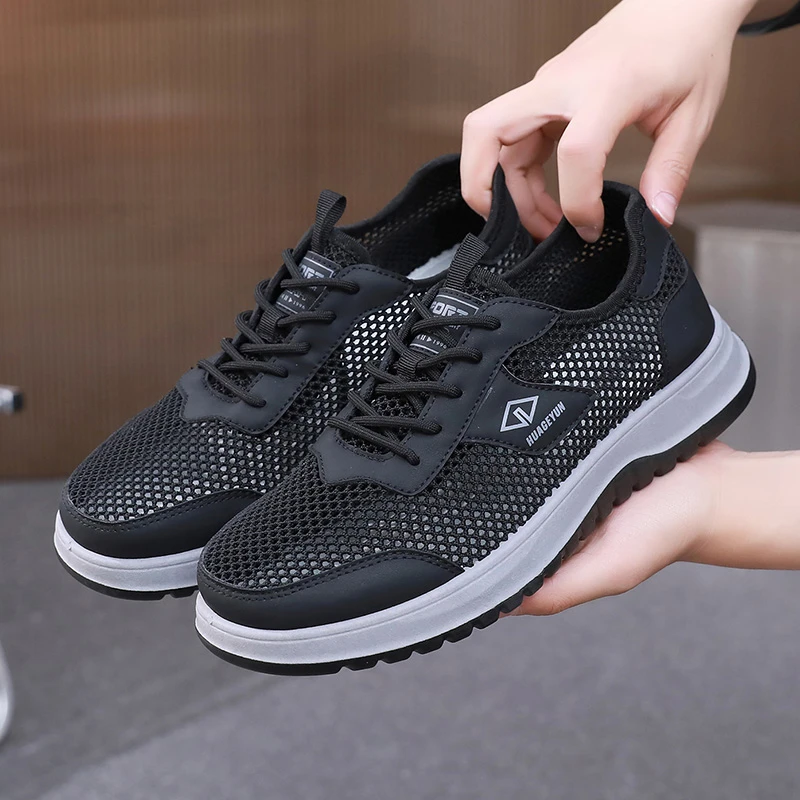 男士透气网眼鞋2025夏季新款镂空不闷脚男鞋老北京布鞋防滑休闲鞋