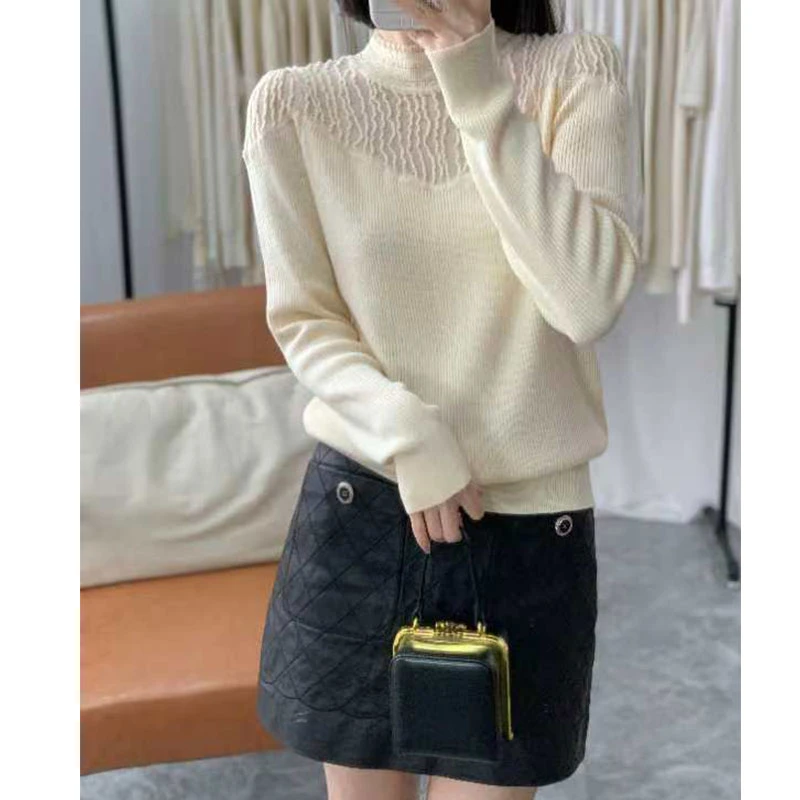 丽丽家法式羊毛打底气质保暖时尚百搭女士衫