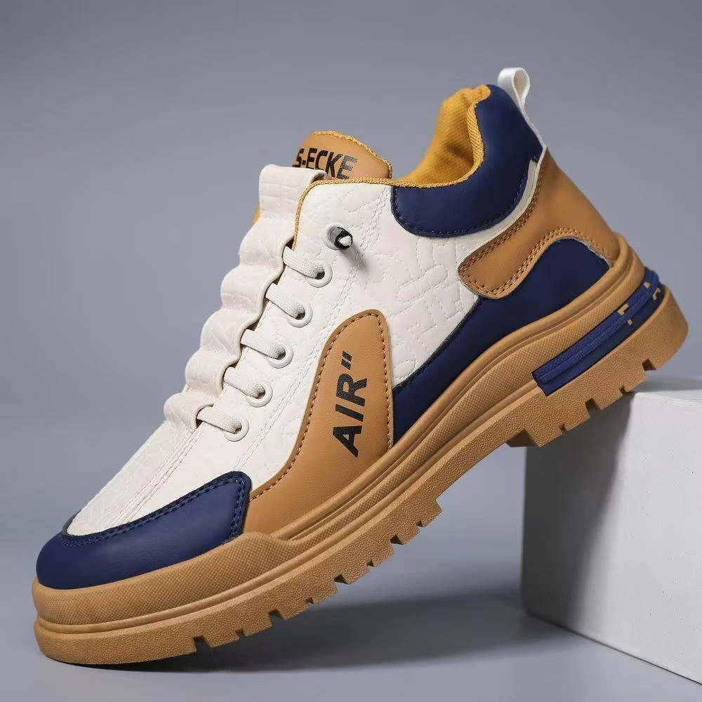 【专柜品质】高帮休闲鞋低跟板鞋春秋潮流风运动风拼色休闲纯色百搭