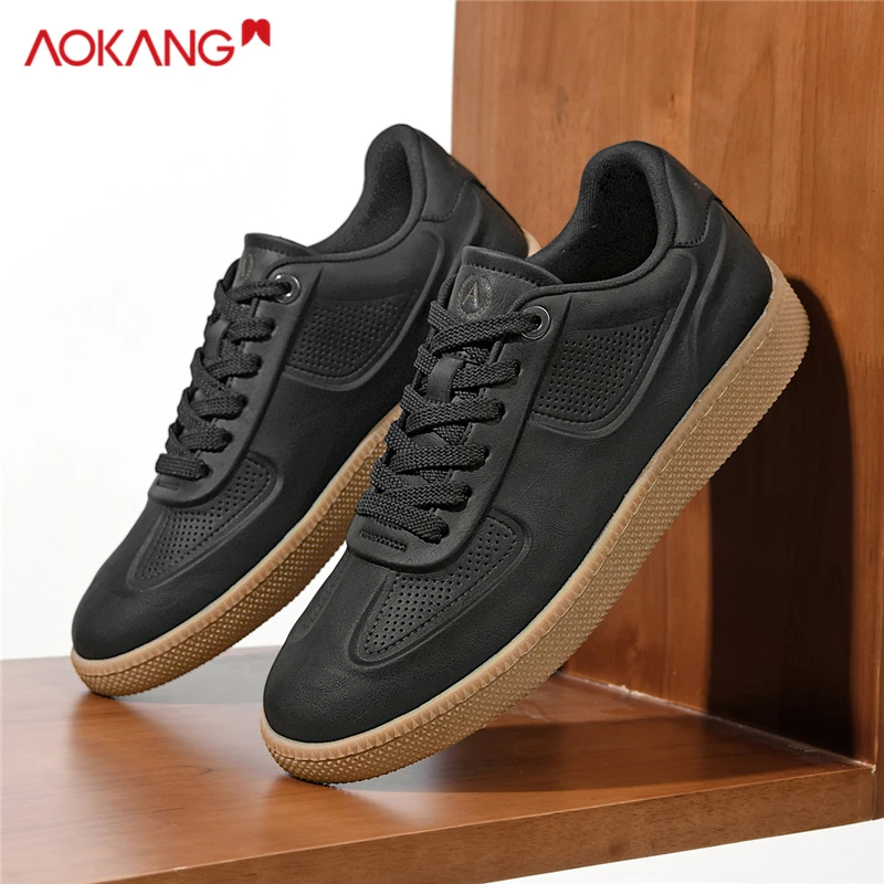 Aokang/奥康男鞋2025秋冬时尚透气男士低帮橡胶软底休闲阿甘鞋