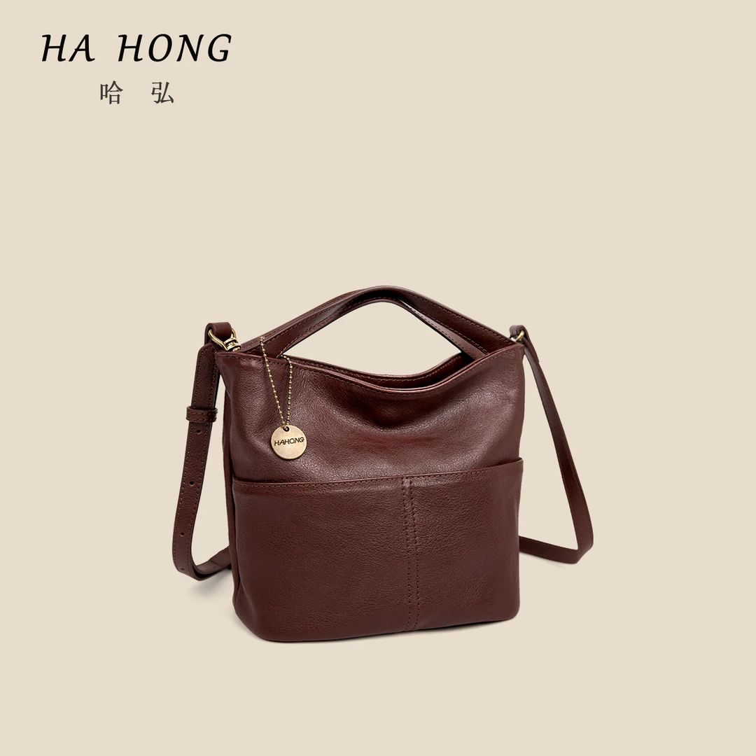 新款哈瓦特包包可单肩可斜挎包植鞣真皮软皮女士包包复古简约设计