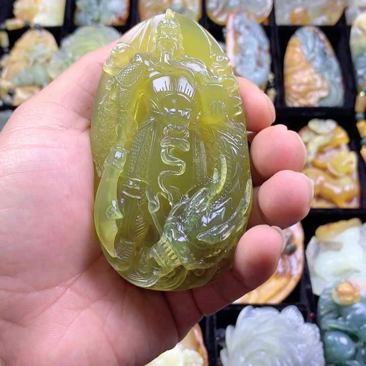 岫玉挂坠未镶嵌明**后挂坠