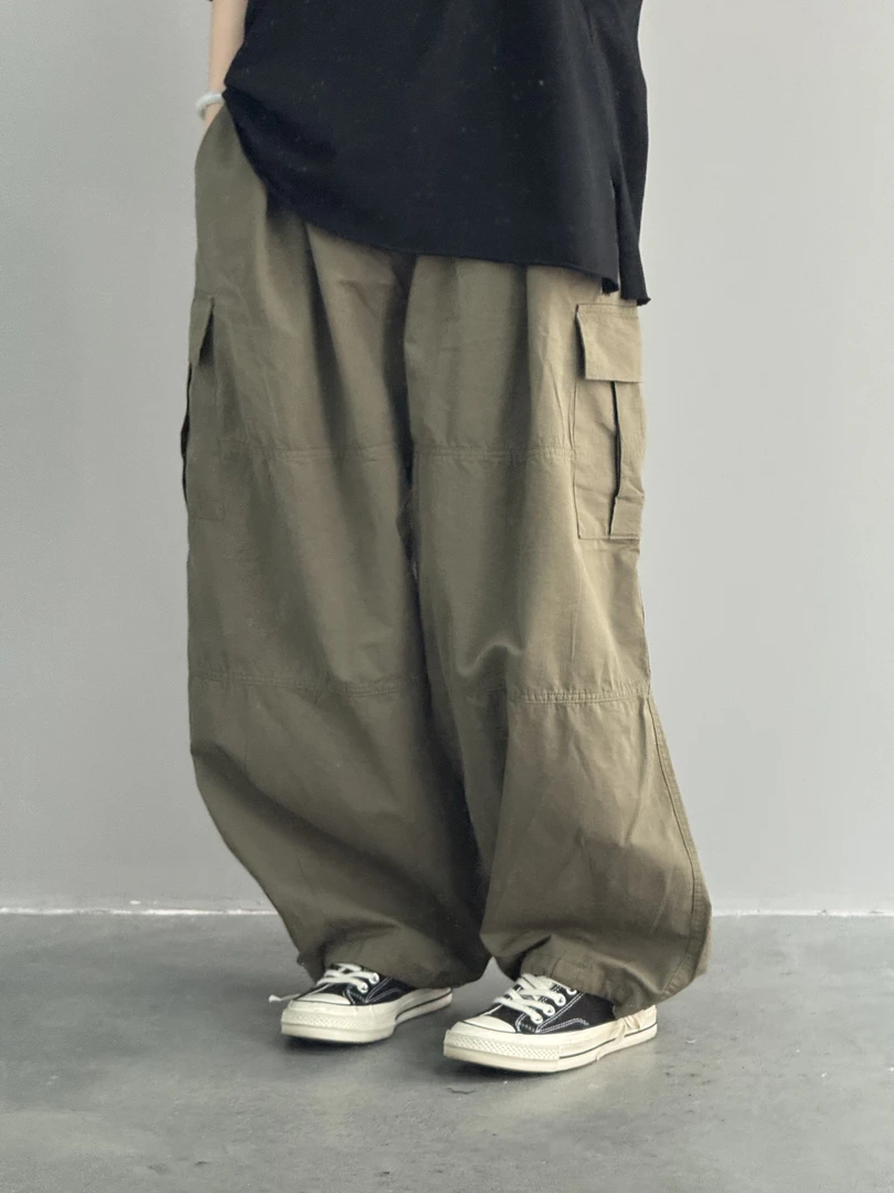 【抽绳工装裤】设计款宽松工装裤口袋基本男女休闲裤百搭