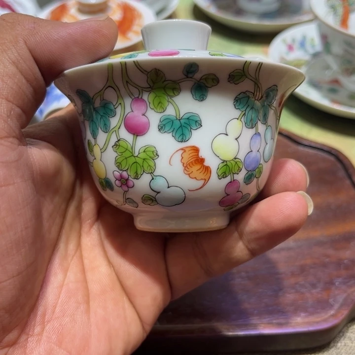 纯手绘精品盖碗杯