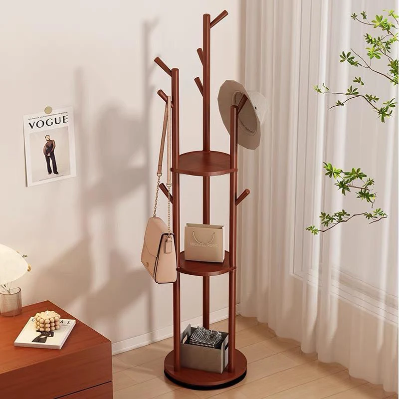 拉萨发货西藏包邮实木旋转衣帽架家用卧室简易轻奢落地立式挂衣架