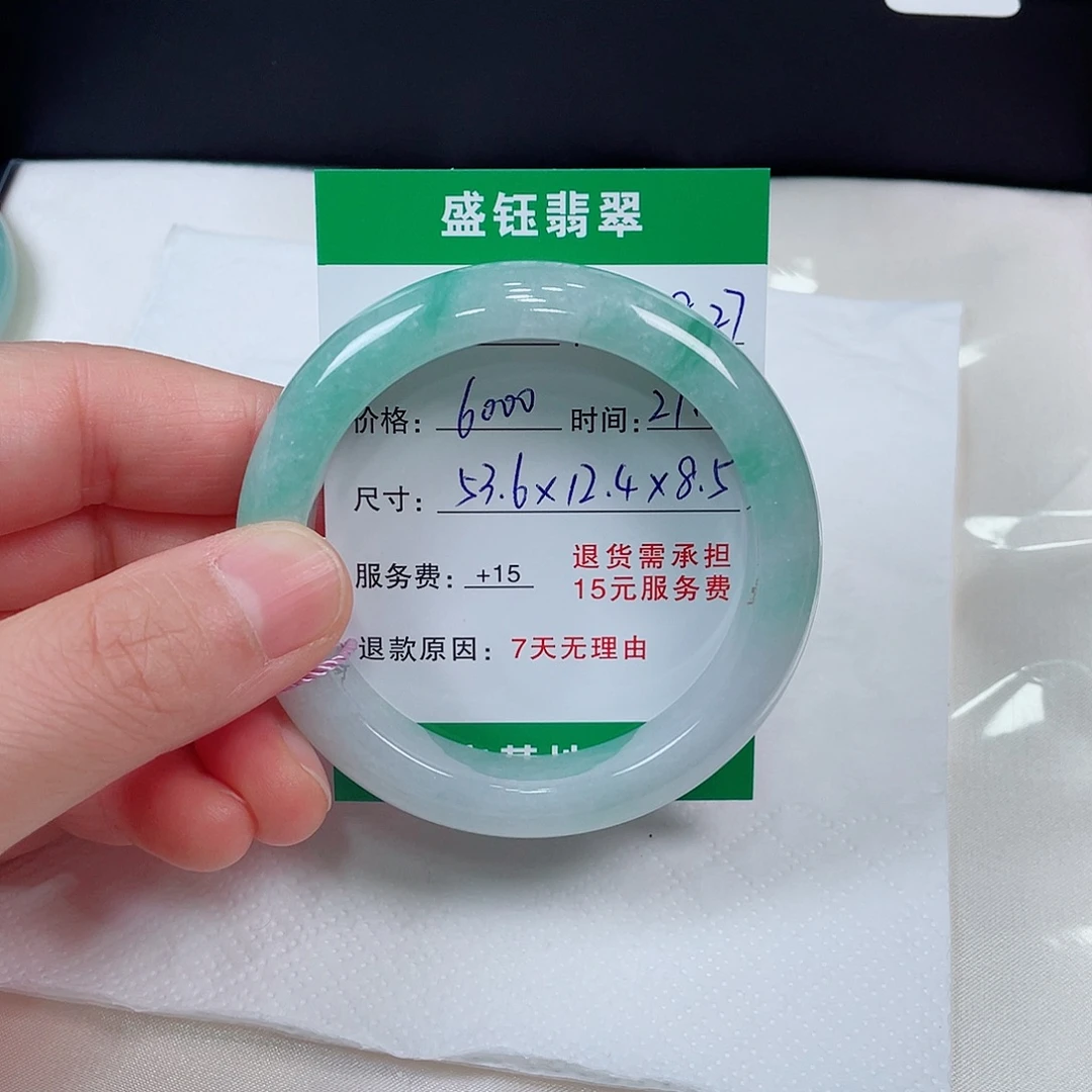 Y***n未镶嵌手镯翡翠翡翠手镯53.6圈口