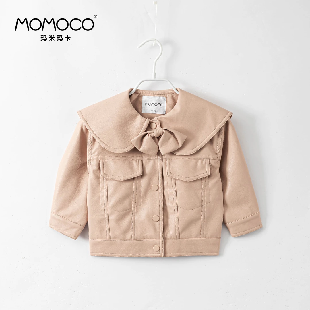 MOMOCO女童2024秋季新款女宝宝潮流百搭韩版休闲皮衣75730105004
