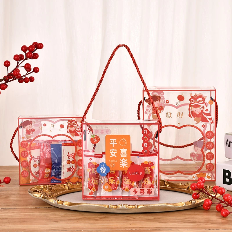 2025新年雪花酥包装盒一斤太妃糖牛轧糖手提盒圣诞节糯米船礼盒子