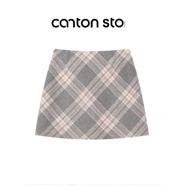 女童复古气质格纹半身裙裤2025小女孩秋冬季新款高腰保暖包臀短裙