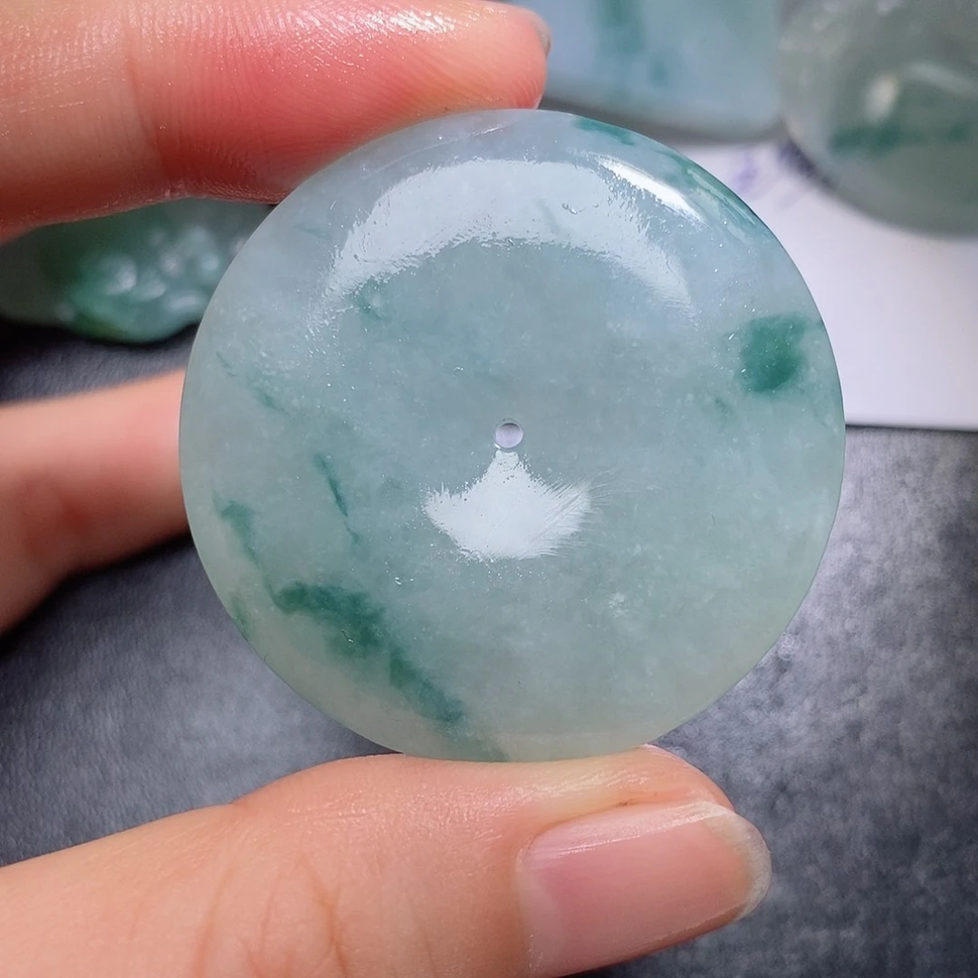 定制翡翠未镶嵌毛货付款后确认抛光