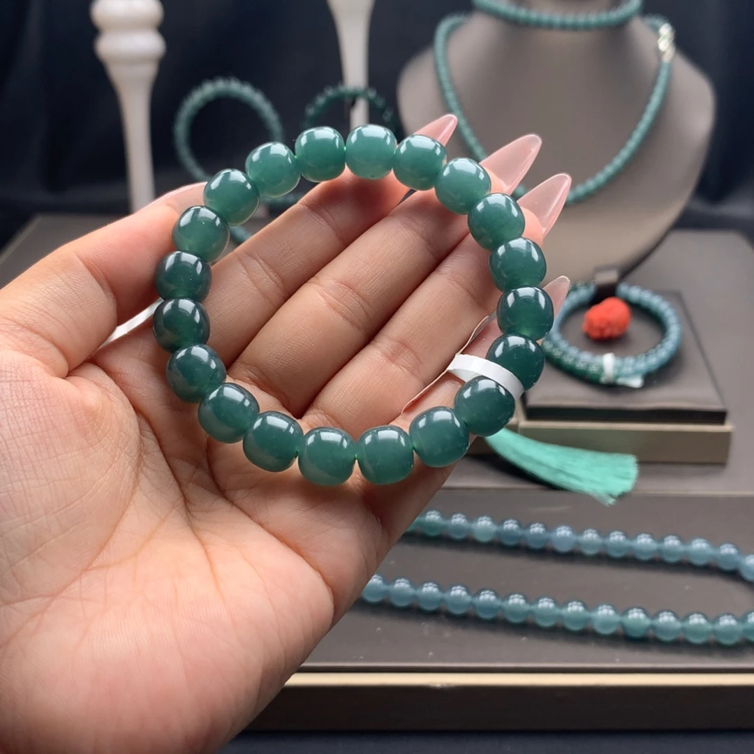 翡翠未镶嵌手链卡10.5mm老型珠福利款有棉