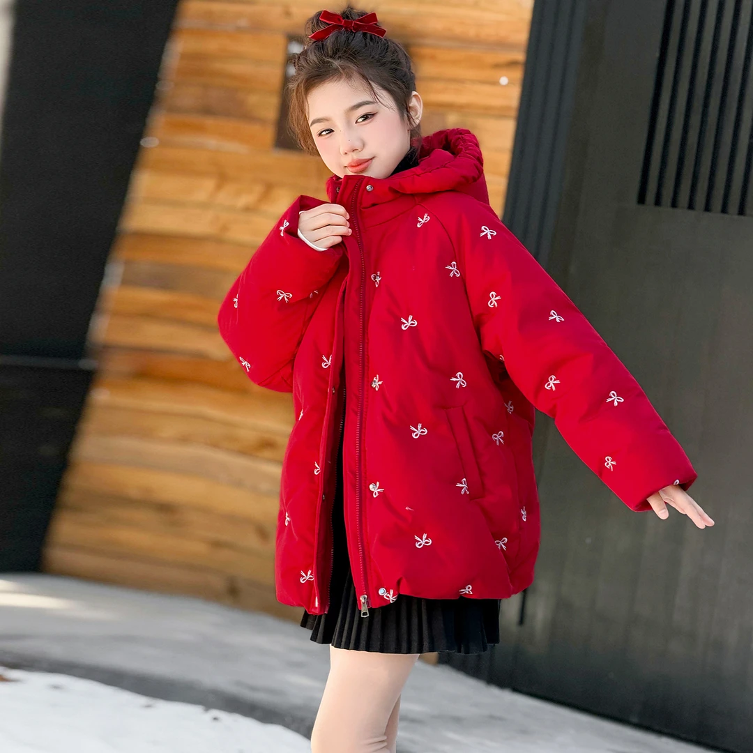 女童棉衣冬装2025新款韩版洋气儿童装冬季棉服中大童加厚棉袄外套