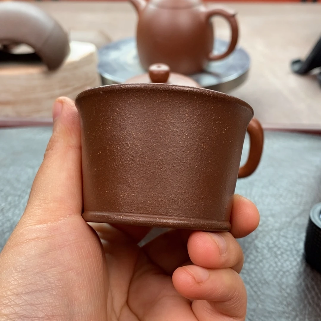 茶壶紫砂紫泥马蹄杯60cc