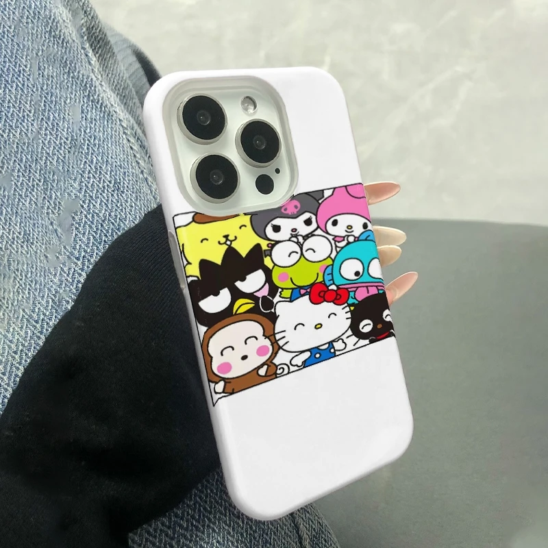 贴片KT双层菲林壳适用于苹果16手机壳爱心ins卡通透明全防摔