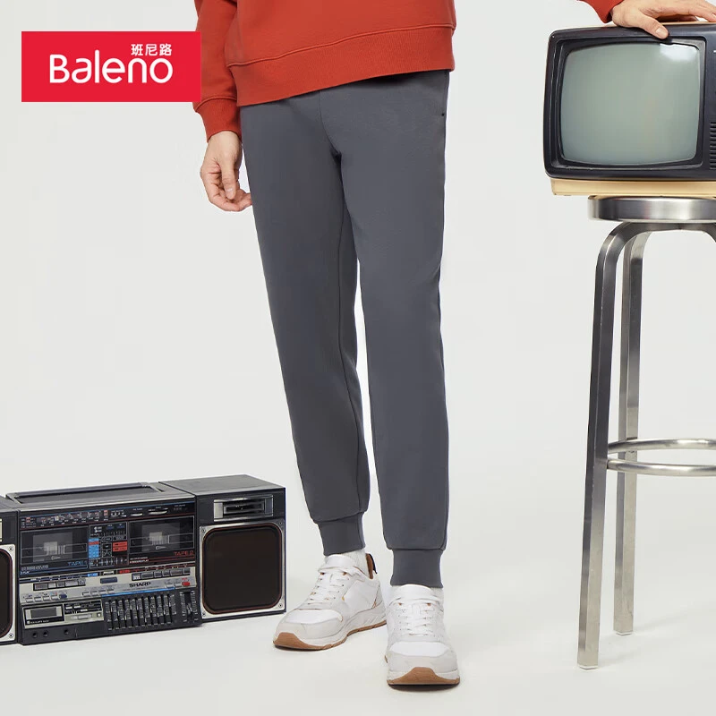 BALENO/班尼路男士舒适摇粒绒针织束脚透气运动裤8821413M004