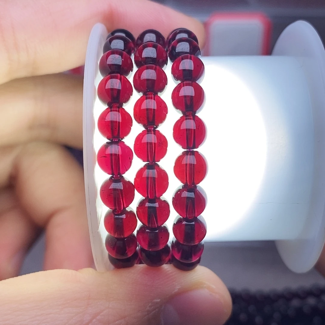 丽***丽手链石榴石未镶嵌卡6全净体毕业级枚紫色