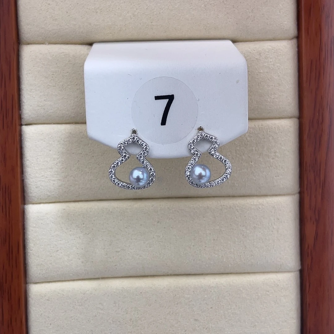 海水珍珠耳饰银S925镶嵌