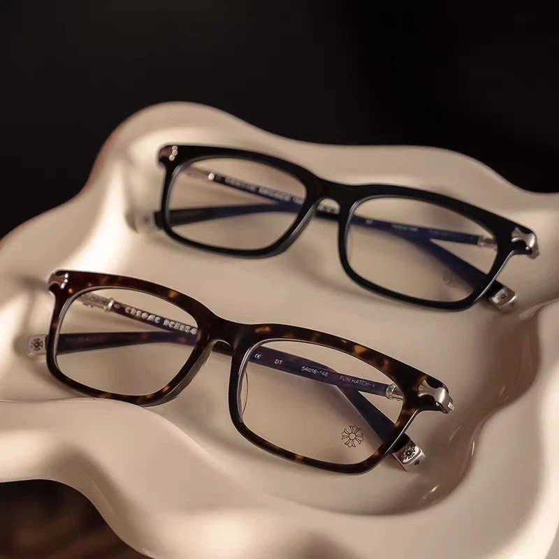 克罗姜五眼镜眼镜框黑框眼镜半框眼镜高级变色定制成品光学眼镜