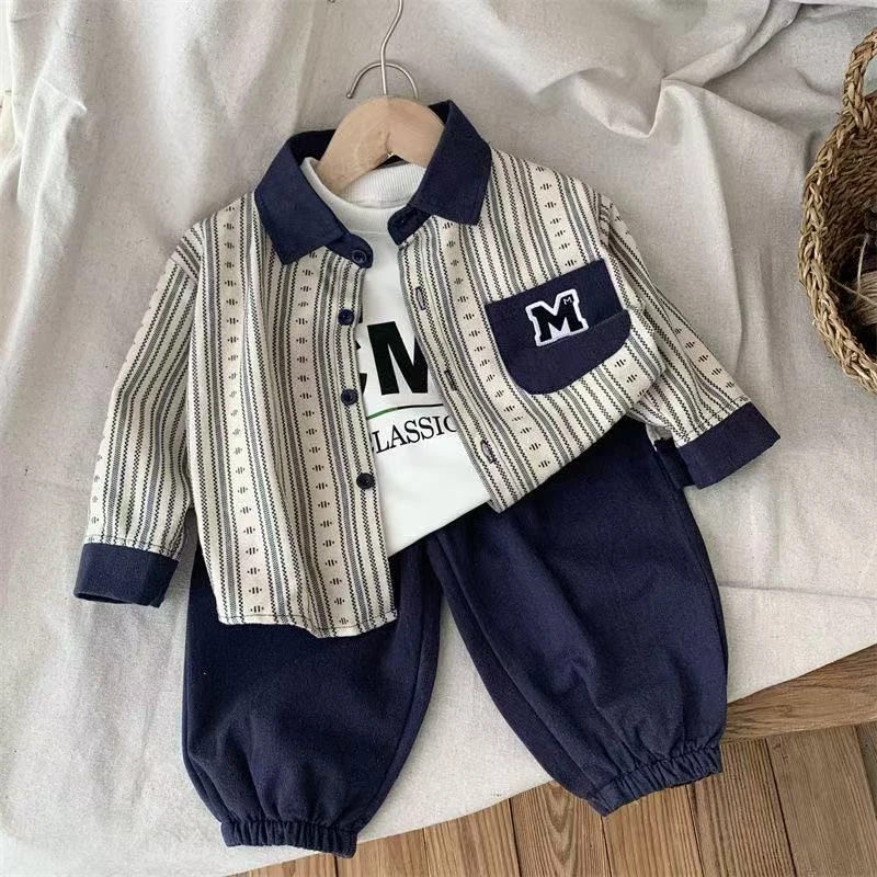 童装男童秋季套装2025新款帅气宝宝1-3岁5春秋儿童韩系三件套潮款