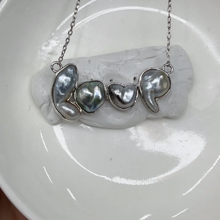 套链银S925镶嵌海水珍珠93号