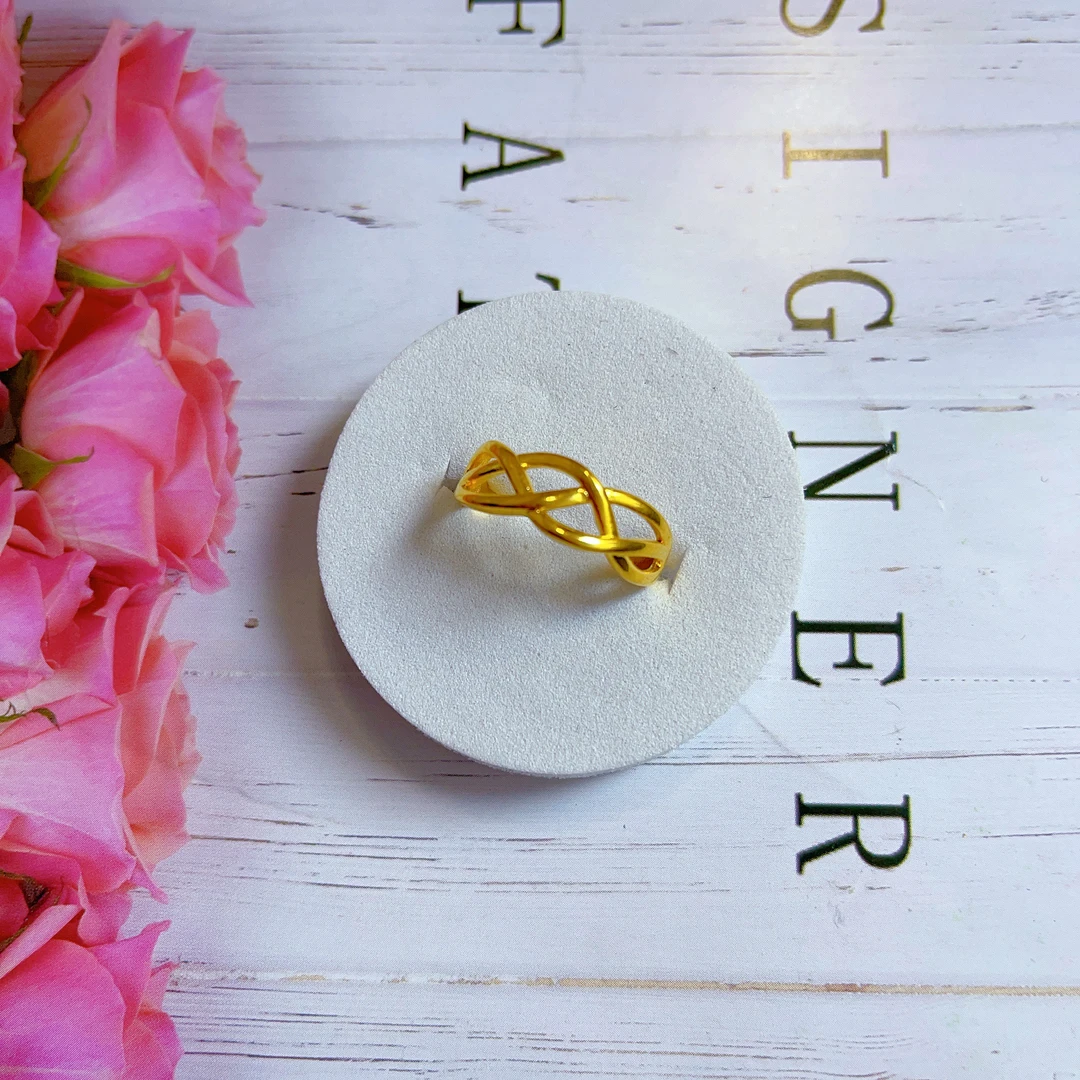 铜合金戒指 223新款戒指爆款白搭时尚金色铜合金