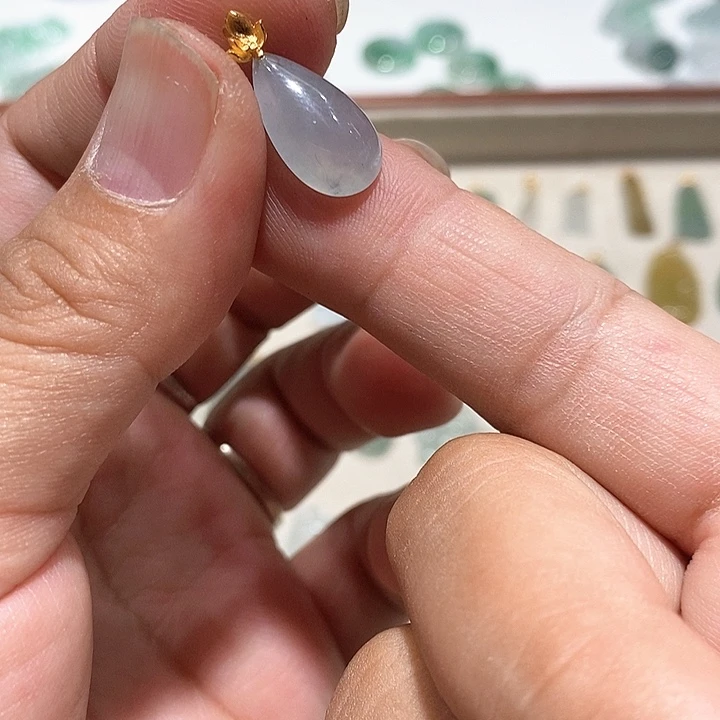 吊坠(不含链)18K金镶嵌翡翠7号