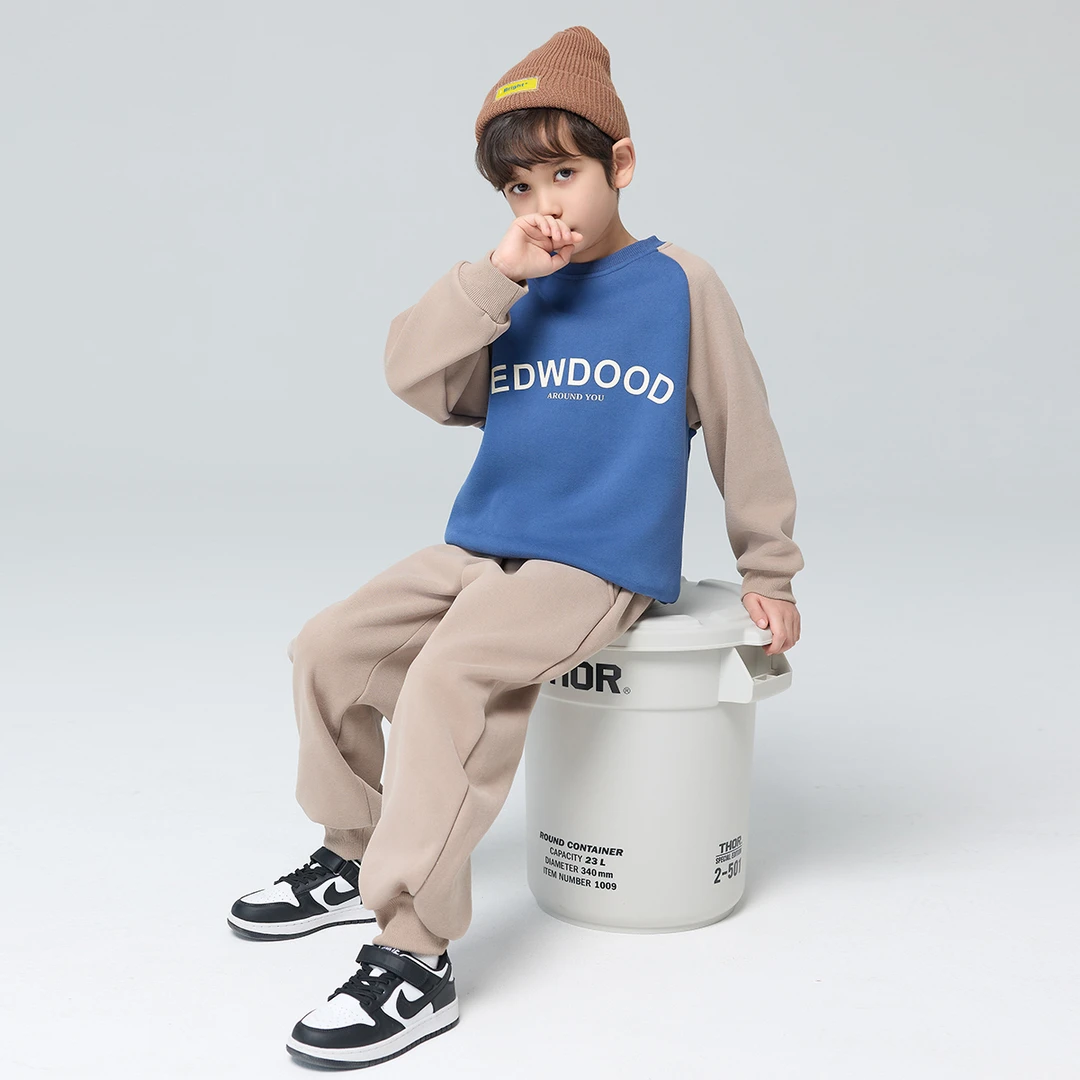 男童套装春秋款保暖舒适卫衣长裤潮酷中大儿童两件套WYSU810041