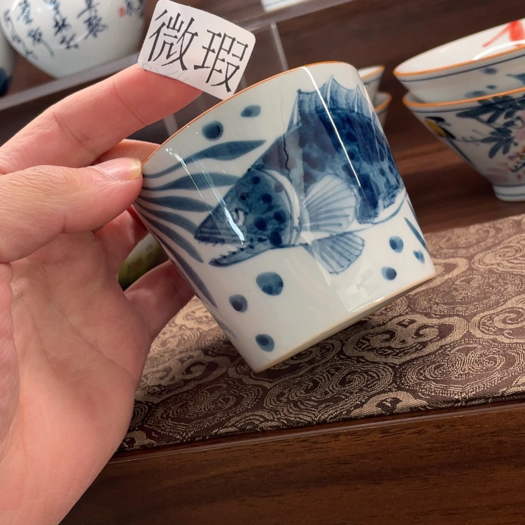 釉下手绘茶具微瑕