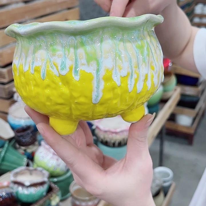 有孔，凑10元包邮陶瓷花盆发货！