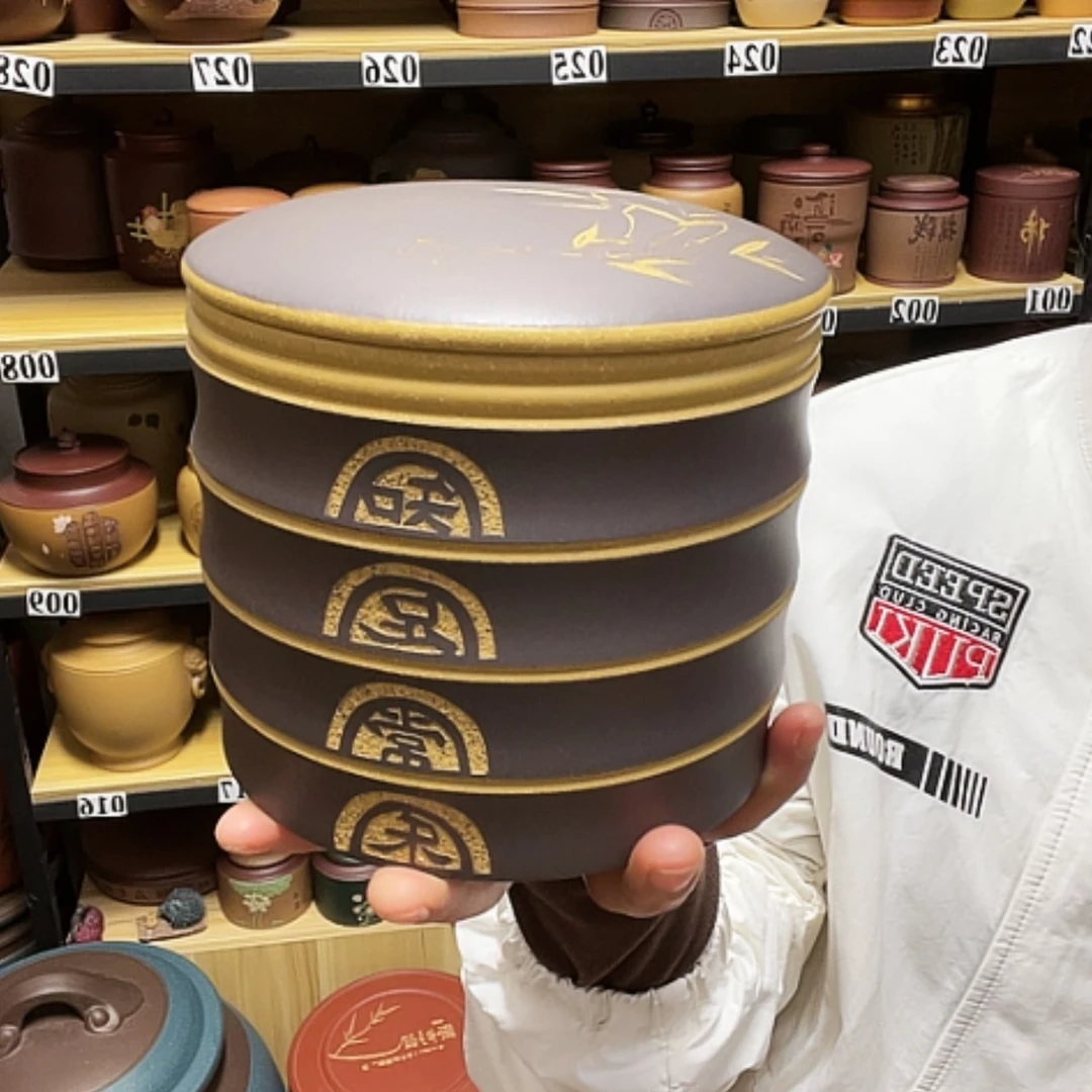 【闪购商品】紫砂茶叶罐艺****车紫砂茶叶罐