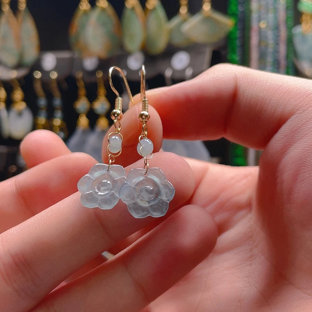 翡翠未镶嵌耳饰翡翠