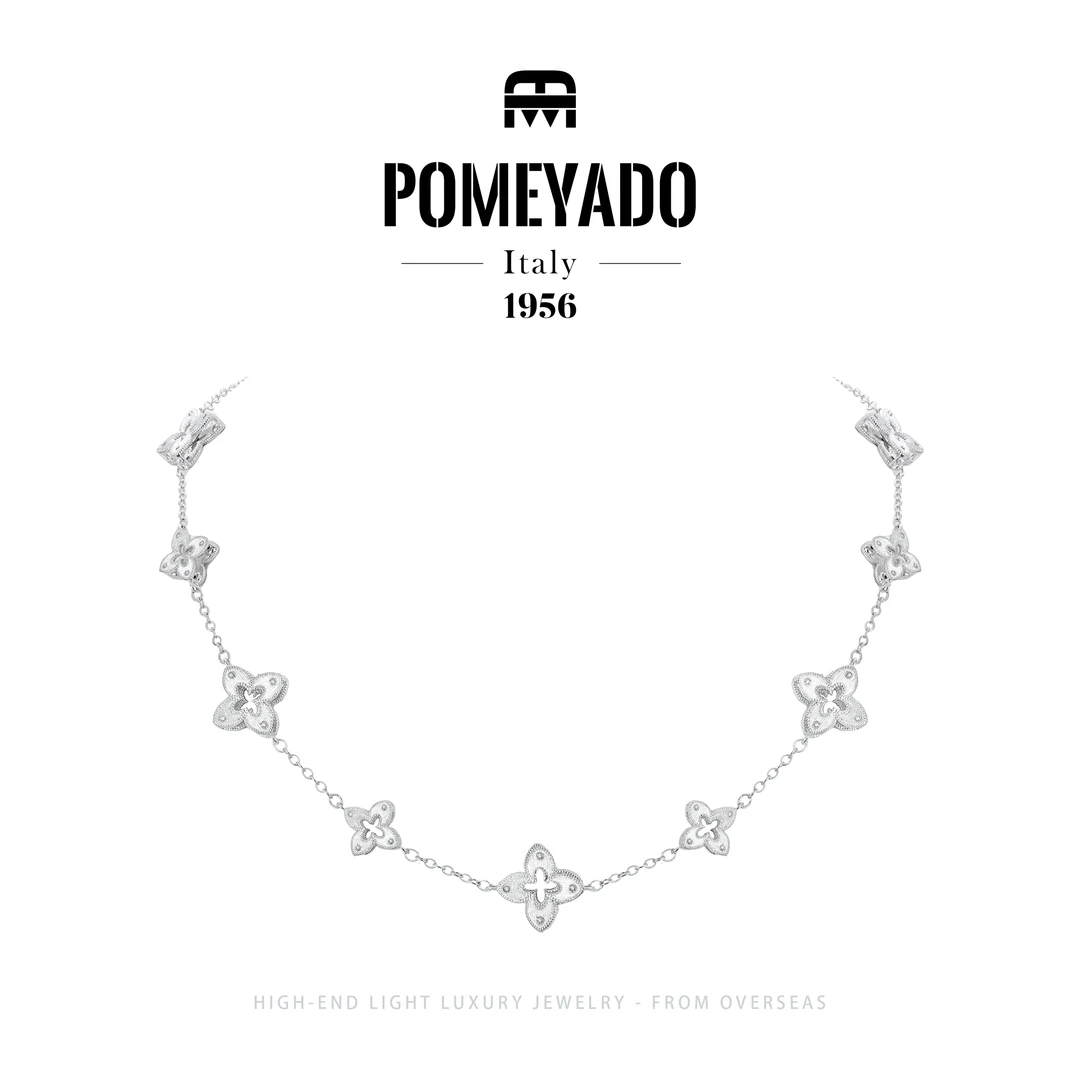 【四叶星曲】Pomeyado时尚经典四叶花项链F1974