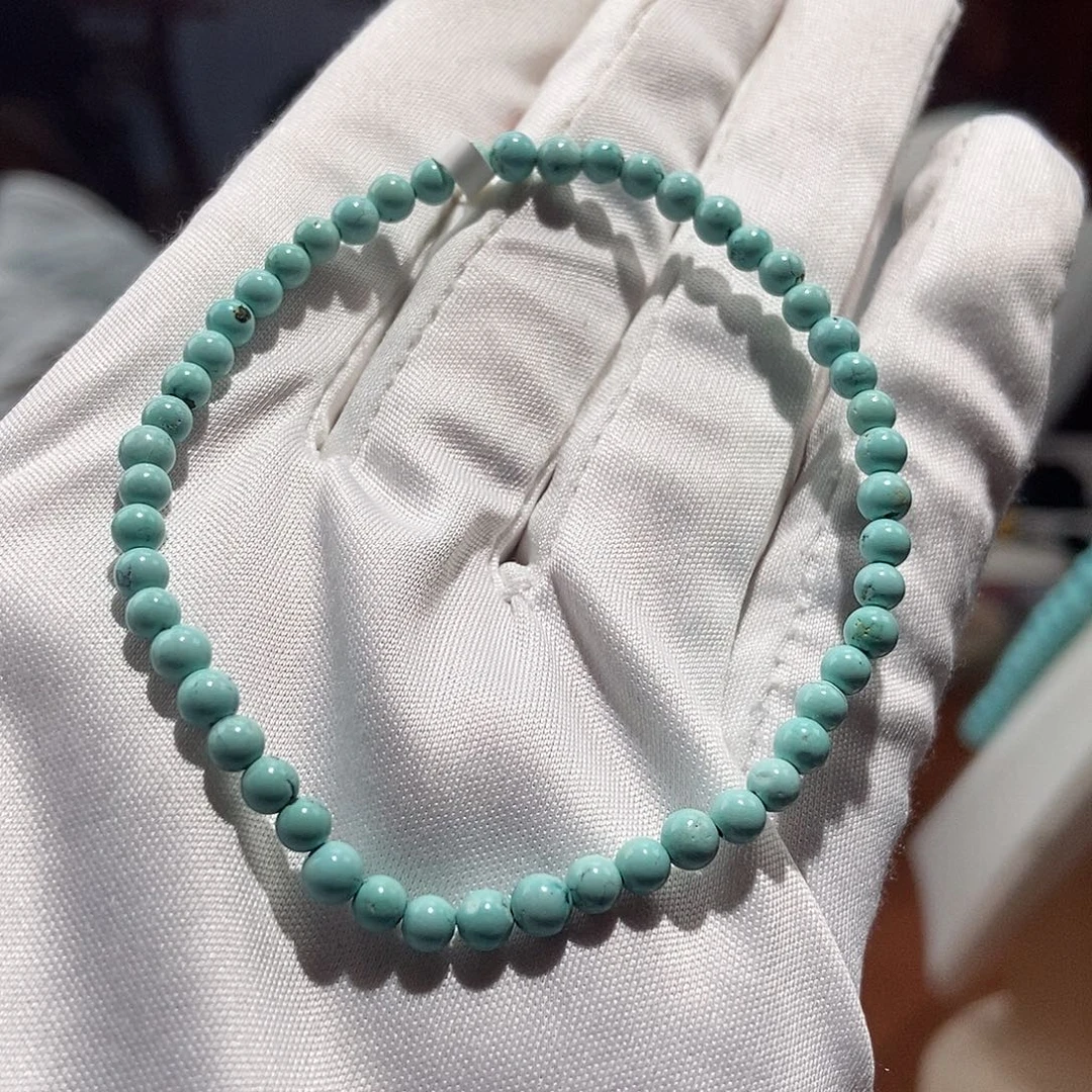 绿松石未镶嵌圆珠单圈卡3+