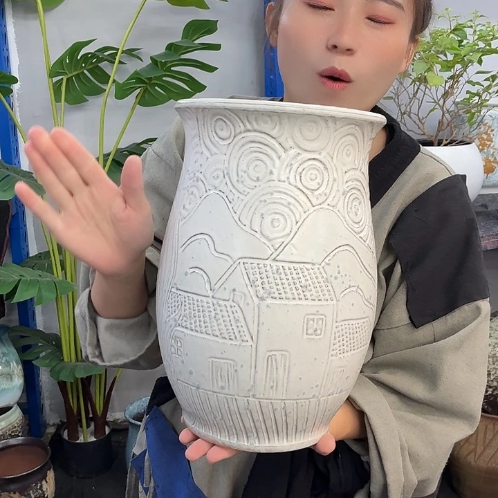 19-30 -粗陶花盆有孔