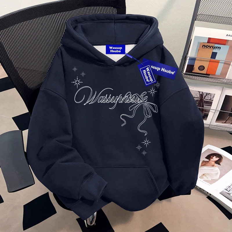 WASSUP HSUBE设计感美式潮流连帽卫衣男士慵懒风宽松重磅上衣chic