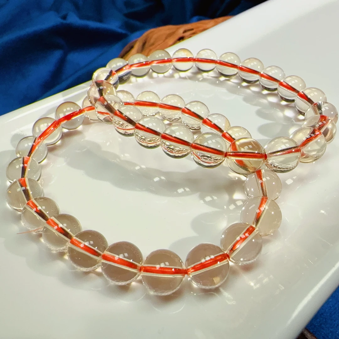 【伟伟鉴定】黄水晶 圆珠手串 8+(多样性发货发一件)