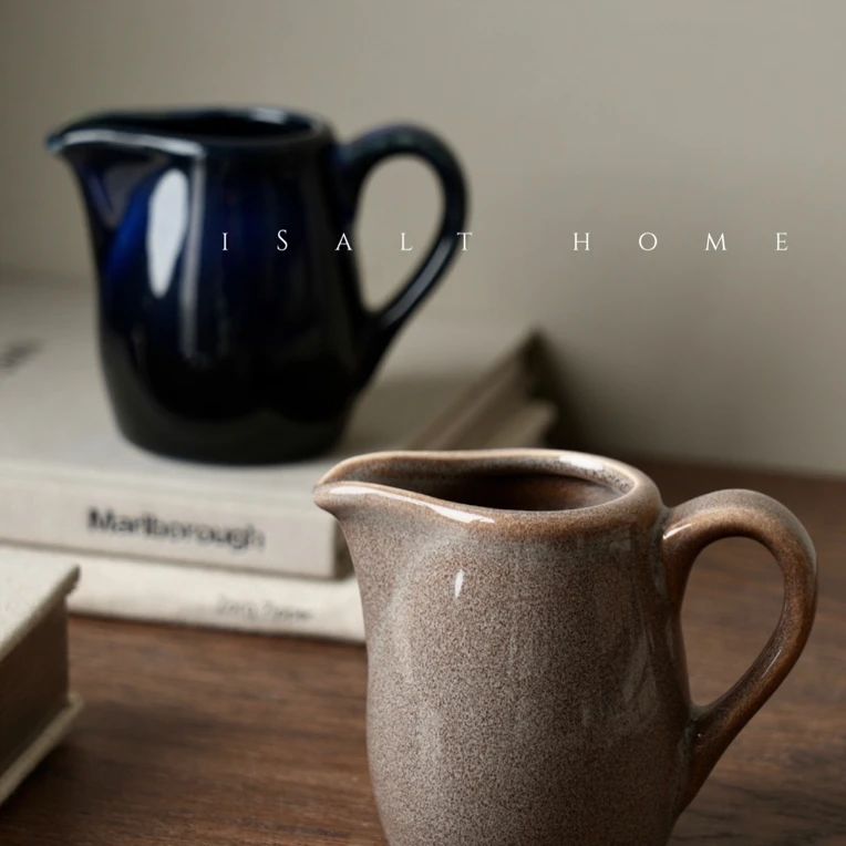 出美国窑变小奶盅/酱料壶陶瓷尖嘴奶杯手工日式创意家用复古鹰嘴