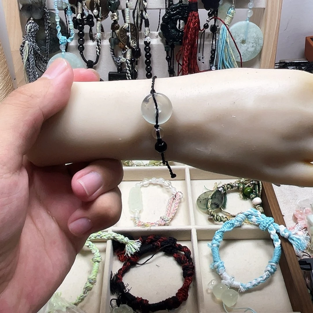 蛇纹石玉合金颈饰